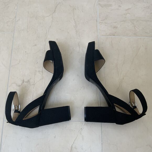 Chinese Laundry Sz US 10 Sandals Heels Shoes Black Suede Ankle Strap NWOB - Picture 9 of 12